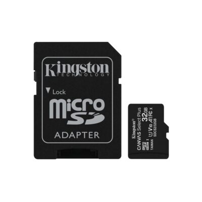 KINGSTON Memóriakártya MicroSDHC 32GB Canvas Select Plus 100R A1 C10 + Normál SD Adapter
